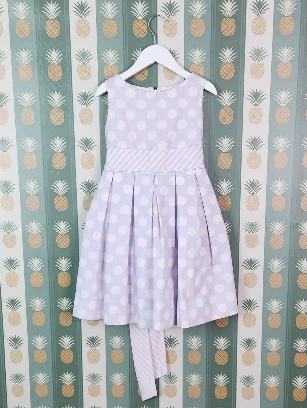 Anavini Girls' Polka Dot Party Dress - Light Lavender